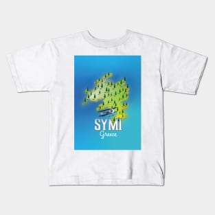 Symi Island Greece travel poster Kids T-Shirt